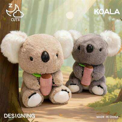 20厘米/7.87英寸坐姿考拉毛绒玩具，柔软蓬松，是完美的房间装饰、派对装饰、儿童生日礼物、节日礼物、感恩节礼物、圣诞节礼物、情人节礼物，送给女朋友、家人和朋友都非常合适。