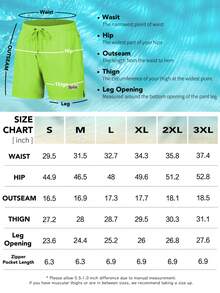 TURLAT 2 In 1 Mens Swim Trunks Quick Dry Beach Board Shorts With Drawstring And Zipper Pockets Comfy Summer - Green - View 7