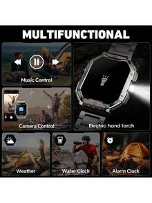Hwagol KR82 650 MAh 2.01-Inch HD Display Black And Silver Men's Electronic Watch, Men's Smartwatch, Supports Wireless Calls, GPS Location And Tracking, Multiple Sports Modes, Health Monitoring, Suitable For Daily Use, Office, Fitness And Sports. Men's Watch, Women's Watch, Christmas Gift. It Comes With Two Different Strap Materials And Is Therefore Suitable For Various Wearing Situations. - màu đen - Xem 6