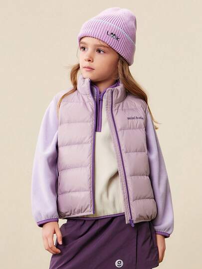 mini bala 2025年冬季新款女童羽绒背心，防风保暖，三重防护