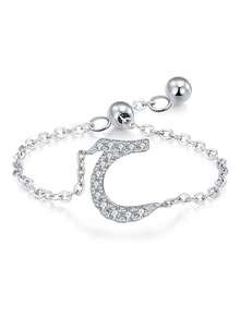 1 pièce Bague réglable minimaliste en lettre arabe en argent sterling 925, cadeau élégant pour les femmes pour le mariage, l'anniversaire, la fête des mères - Argent - Voir 14