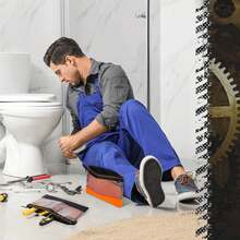 Bolsa de almacenamiento impermeable, bolsa de herramientas transparente de PVC, kit de hardware antiestático, bolsa de piezas portátil, bolsa de trabajo multifuncional y práctica - Negro - Ver 4