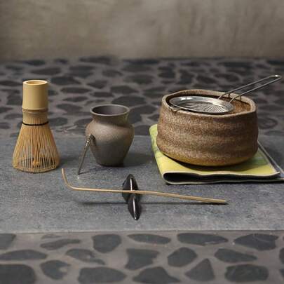 8-Piece Japanese Matcha Tea Set, Complete Ceremony Kit With Whisk & Bowl, Traditional Matcha Making Tools For Lattes