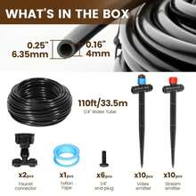 110FT Quick-Connect Drip Irrigation Kit, Garden Watering System DIY Automatic Irrigation Equipment Set For Lawn Raised Bed Greenhouse Plant Watering With 1/4'' Tubing, Drip Emitters, Connectors - Default Color - View 2