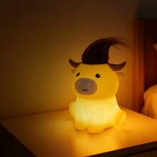 Highland Cow Decor Night Light, Rechargeable And Dimmable Soft Farm Animal Highland Cattle Lamp With Soft Touch,Novelty Highland Cow Party Favors Cute Gifts For Adults Boys Girls Women Men - 高地牛夜燈 - 查看 6