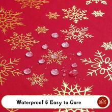 Kitchen Tablecloth - Red - Gold + 304.8 X 152.4 cm (Rectangular) - View 6