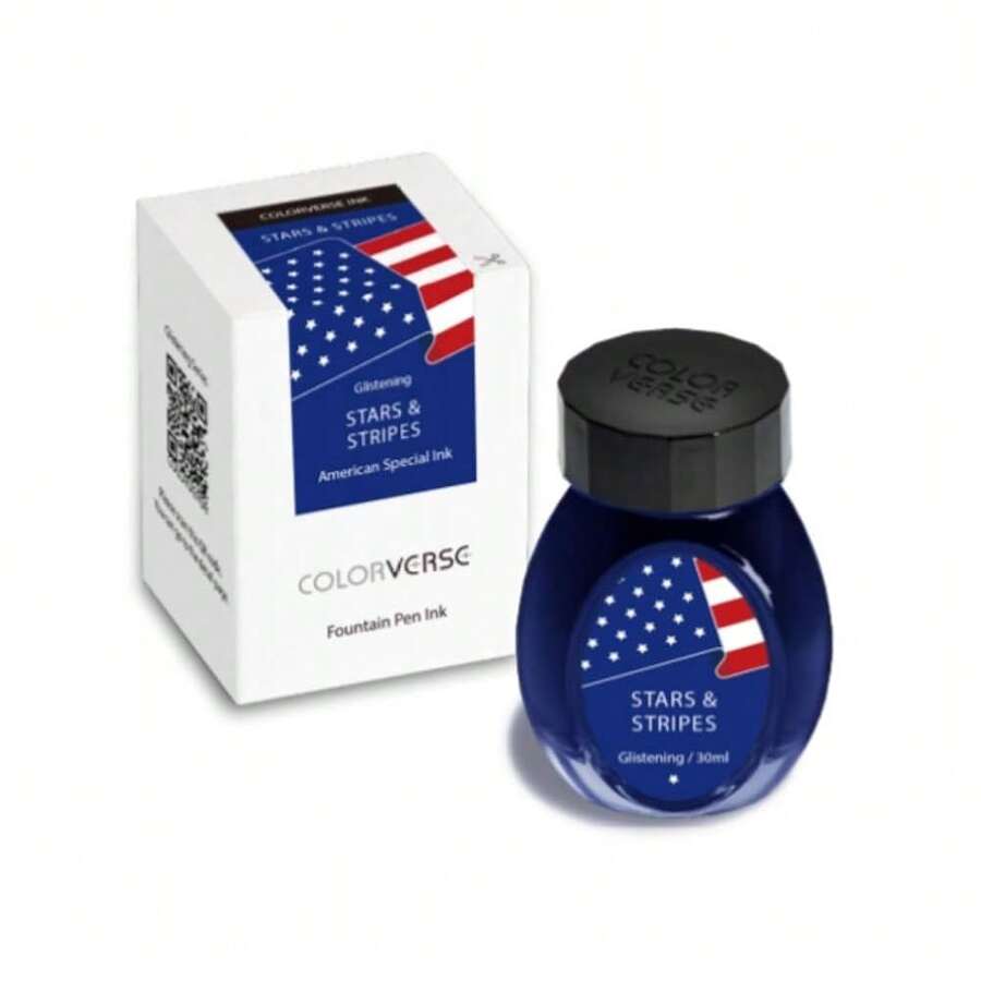 Colorverse Ink - (Limited US Exclusive) - Stars And Stripes (Glistening) 30ml Fountain Pen Ink - Stars - View 1