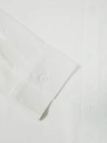 Áo sơ mi nam cổ bẻ cài cúc, màu trơn, chất liệu vải lanh, lấy cảm hứng từ họa tiết đồng xu cổ điển, kiểu dáng thanh lịch, phù hợp cho mọi mùa, dễ dàng tạo nên phong cách thời trang. - trắng - Xem 6