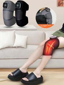 New Electric Heated Knee Massager, Vibrating Knee Heating Pad, Warm Arthritis Relief, Adjustable Temperature, Acupressure Massage For Joint Pain, Elderly Leg Care - Multicolor - View 2