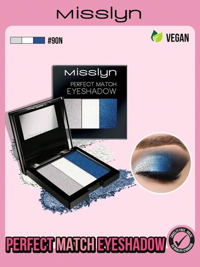 Misslyn Perfect Match Eyeshadow, Features 3 Highly Pigmented Shadows That Glide Onto Lids And Make Eyes Shine With Color, Color/Colour Evenly Pigmented Smooth Blendable Eyeshadow To Create Multi-Dimensional Eye Looks, Matte And Shimmer And Glitter Eye Look