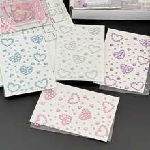 8 Styles Wholesale Cute Mini Butterfly, Heart, Star Shaped Rhinestone Stickers, Suitable For Decorating Scrapbooks, Notebooks, Phone Cases, Face, Strong Adhesiveness, Pink & Blue Color Scheme - Multicolor - View 9