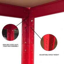 5th Floor 90x40x180cm Thick Heavy-Duty Metal Garage Storage Rack - Red/Blue Suitable For Workshop, Warehouse, Office, Shed -1 Set Of Storage Racks - Red - View 4