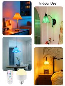 1/2pcs Rechargeable Smart LED Bulb, E26/E27 Base, Dimmable Color Temperature, Remote Control, USB Rechargeable, Suitable For Living Room, Bedroom, Pendant Light, Garden, Porch And Commercial Lighting - Multicolor - View 9