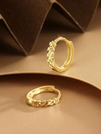 1 Pair S925 Sterling Silver Geometric Rhombus Design Earrings, Elegant & Fashionable Jewelry Accessories, Great Gift For Mother, Girlfriend, Friend, Couple, Daily Wear