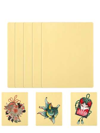 yikexuanli 5/10/15片装纹身练习皮，逼真纹理 - 双面仿真练习贴纸，适用于纹身师、微针纹眉、眉毛练习、穿孔 - 兼容纹身机和手动纹身笔 - 适合家庭或沙龙培训 - 空白纹身贴纸，可反复练习