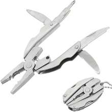 7-In-1 Micro Pocket Stainless Steel Foldable Multitool With Screwdrivers, Pliers For Keychain - Silver - View 4