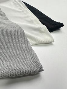 3件套女士黑白灰蕾丝罗纹背心，内置胸罩，修身短款吊带衫，Y2K风格上衣，可叠穿或单穿 - 彩色 - 查看 8