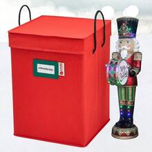 Caja de almacenamiento coleccionable para cascanueces y cifras de Navidad, almacena cascanueces de hasta 9 a 16 pulgadas de alto, adornos y ms, organizador de decoracin navidea con divisores - Rojo - Ver 10