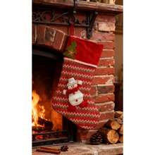 Calcetín navideño,Calcetín navideño grande de punto,Bolsa de regalo de Navidad,Calcetín para regalos navideños,Bolsa para dulces navideños. - Rojo - Ver 10