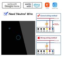 WiFi 和蓝牙双模智能开关 - ChevoLink EU 触摸式墙壁开关 1/2/3/4 位 白色/黑色 需要零线 AC 100-240V - 通过 Tuya 与 Alexa 无缝集成
