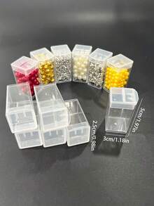 12pcs Diamond Painting Drill Storage Box, Transparent Jewelry Box, Diamond Shaped Divided Compartment Box, Diamond Painting Tools, Round/Square/Rectangular Storage Container - White - View 9