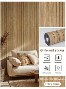 1 rollo de 300 cm, 13 pies cuadrados, paneles de pared con textura de madera 3D autoadhesivos, impermeables y a prueba de humedad, paneles decorativos de pared con textura de madera, adecuados para sala de estar, dormitorio, fondo de TV, renovación de paredes, decoración de pared de alta gama, adhesivo decorativo para habitación, papel tapiz, adhesivo de pared - Multicolor - Ver 22