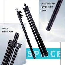 6.5x6.5ft Backdrop Support Stand Kit Adjustable Photography Studio Photo Background Support System With Carrying Bag And 4 Clips, For Parties, Photography, Projector Screen, Wedding, Decoration, Balloons - màu đen - Xem 4