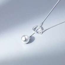 1 chiếc vòng cổ mặt hình cầu rỗng bằng bạc Sterling 925, có thể điều chỉnh, thiết kế thanh lịch và tối giản, phù hợp để đeo hàng ngày, dự tiệc, đi nghỉ. Quà tặng cho gia đình, bạn bè, Giáng sinh, Ngày lễ tình nhân, sinh nhật - Bạc - Xem 4
