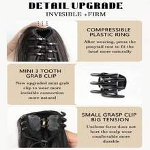 Tóc đuôi ngựa kẹp vuốt thanh lịch - Tóc tổng hợp dài, xoăn và gợn sóng dành cho phụ nữ, sử dụng hàng ngày linh hoạt - Nhiều màu - Xem 6