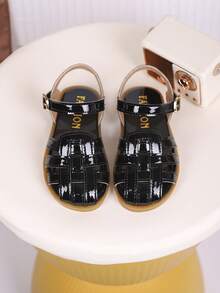 1 Đôi dép xăng đan PU tua rua thời trang thường ngày cho trẻ em, thích hợp cho mùa hè - màu đen - Xem 3