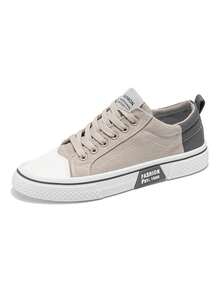 Tenis de hombre de lona, tenis para hombre con diseño retro colores combinados, zapatos para hombre cómodos tenis hombre ideales para uso casual y calle, incluye tenis de mujer en estilos coordinados - Beis - Ver 7