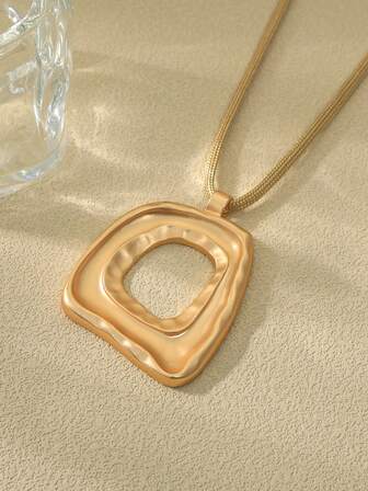 1pc Vintage Geometric Matte Minimalist Necklace, Suitable For Daily, Party, And Event Wear