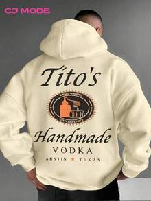Tito's Handmade Vodka Austin Texas Back Hoodie,250g Polyester Fiber,Fall Clothes Men,Hoodie For Men,Oversized Hoodie,Sudaderas Para Hombre,Graphic Hoodie - 杏色 - 查看 1