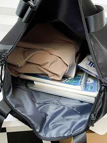 حقيبة كبيرة السعة متعددة الاستخدامات، حقيبة ظهر نايلون بلون واحد