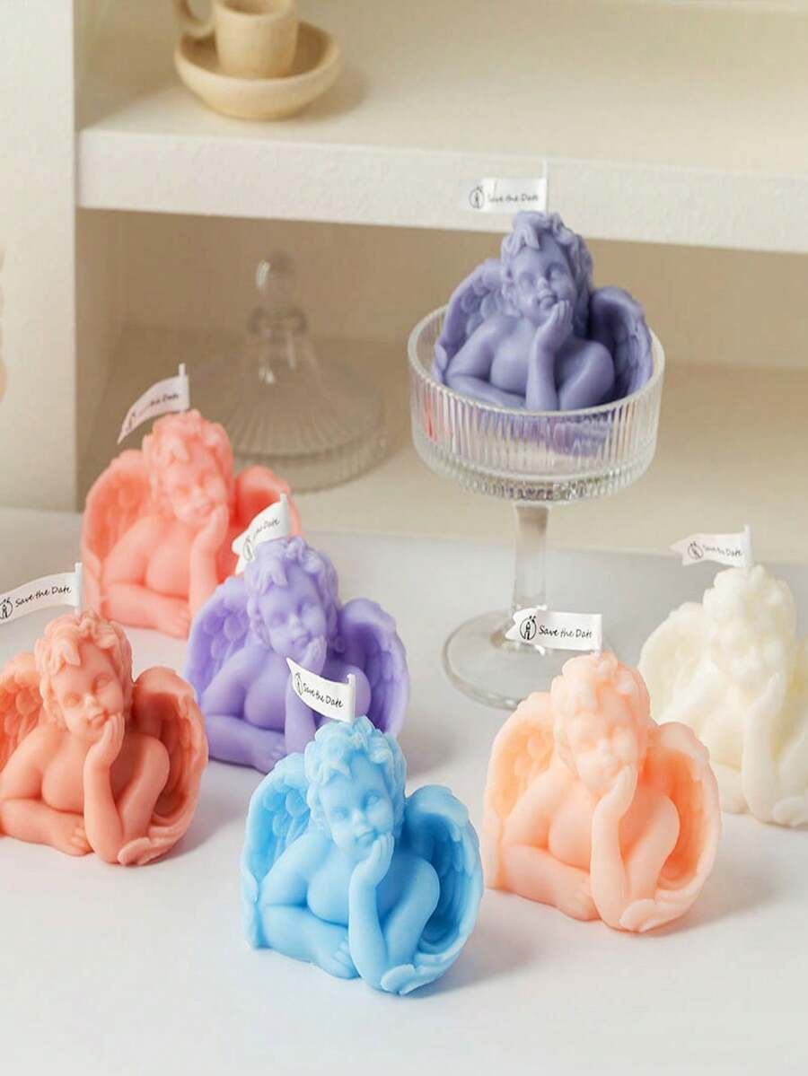 This 1-Piece Adorable Angel-Shaped Scented Candle Holder Is A Perfect Valentine's Day Gift. An Artistic Soybean Candle, It's Suitable For Decorating Desks, Offices, Bedrooms, And Bedside Tables. A Perfect Gift For Friends, Family, Classmates, And Colleagues. A Handmade Scented Candle, It's Also A Great Birthday Or Graduation Gift, And A DIY Home Decor Craft.