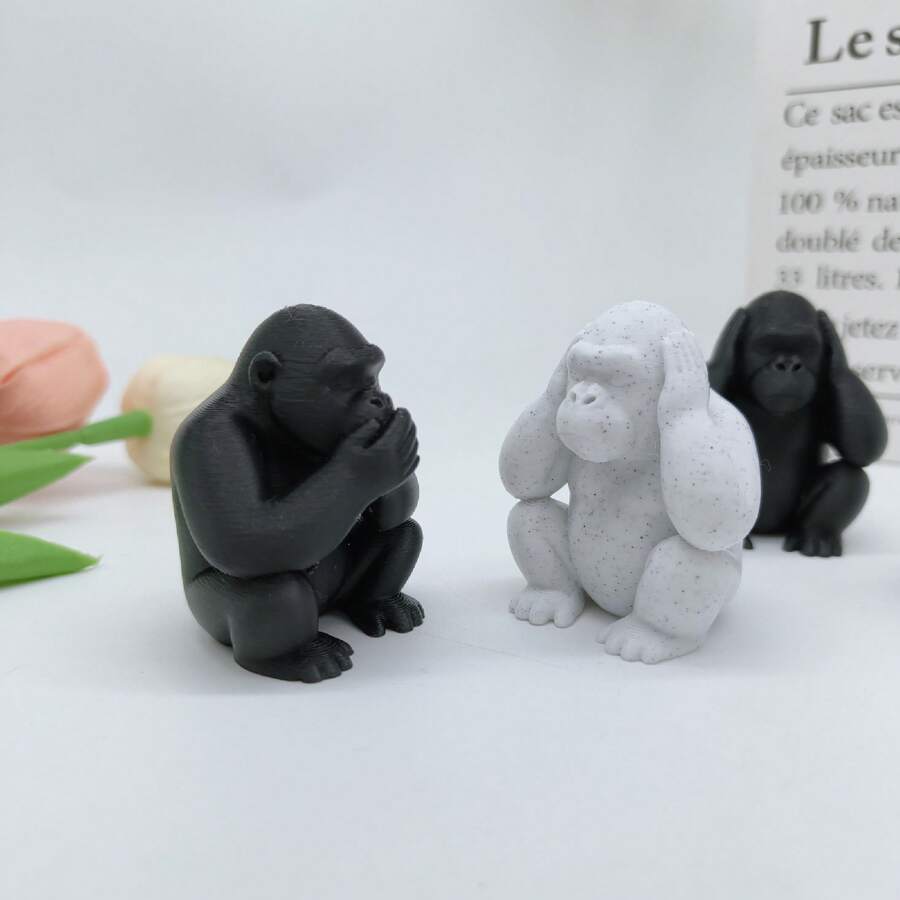 3件套非礼勿视/非礼勿言/非礼勿视猴子摆件，家居、客厅、玄关、书桌、办公室、汽车装饰摆件，适合摆放在架子、桌面、花园、露台等处。