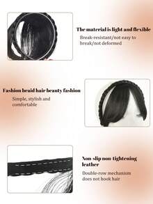 Braided Headband Synthetic Wig, Split Into Eight Character Bangs, Naturally Connected Synthetic Bangs, Suitable For Women's Daily Wear And Gatherings