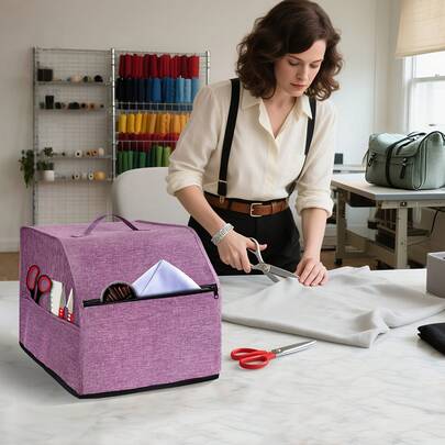 Sewing Machine Dust Cover With Storage Bag, Scratch Protection Overlock Sewing Machine Cover ,Travel Essential Bag