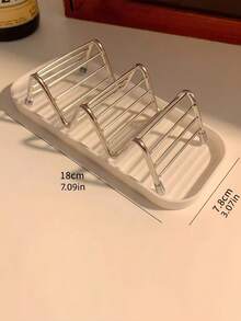 1个极简金属皂碟沥水架，创意波浪形设计浴室皂架收纳架 - 彩色 - 查看 6