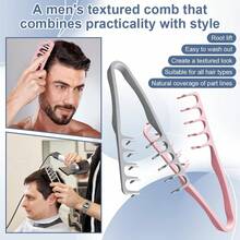 2pcs Textured Hair Brush, New Upgraded Volumizing Wide-Tooth Styling Comb, Fluffy Textured Root Volumizing Brush, Hair Volume Boosting Tool, Bangs Seam Styling Tool (Pink) - Multicolor - View 2