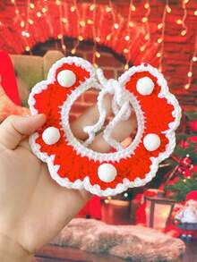 طوق عيد الميلاد للقطط الأليفة قطعة واحدة، وشاح مُحبوك للقطط الصغيرة، إكسسوارات زي عيد رأس السنة للكلاب - متعدد الألوان - مشاهدة 13