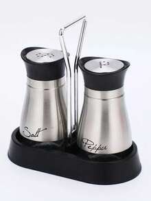 2pcs Glass Salt And Pepper Shakers - Cute Leak-Proof Seasoning Jars (Black & Silver), Suitable For Outdoor Picnics, BBQs And Kitchen Use, 2025 Christmas Gift - Multicolor - View 9