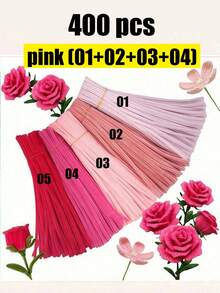 100pcs Fluffy Cleaning Sticks, Soft Fuzzy Craft Sticks Suitable For DIY Flower Bouquets, Floral Arrangements, Children's School Art Projects, Party Decorations, Graduation, Weddings, Birthday Gifts, Mother's Day, Christmas And Other Holiday DIY Crafts - Red Series - View 27