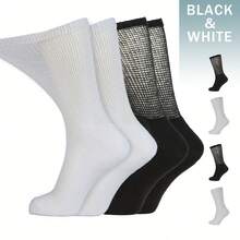 1~10 Pairs Of Diabetes Breathable Socks, Men's And Women's Knitting Medium Cylinder Non Binding Elastic Socks, Health Gift, High Elasticity Fabric Neutral Socks, Sweet Curse Socks, The Big D Socks, Spiking Socks, Non-Restraining, Flat Knit Upper, Comfortable, Fragrance-Free, Loose Socks - Multicolor - View 3