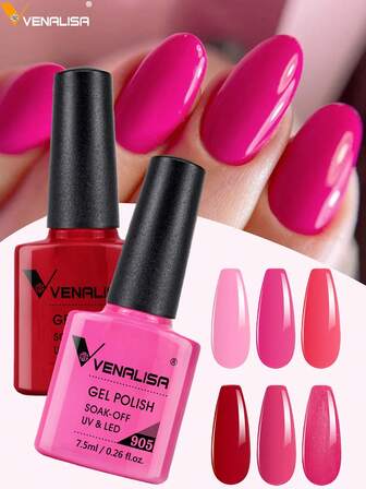 Esmalte de uñas en gel Venalisa de 7.5ml, libre de HEMA, ultra brillante, semi-permanente, de remojo en UV LED, laca de gel para uñas