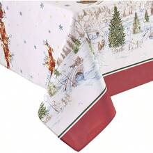 Home Fashions Santa Snowy Sleighride - Mantel de Navidad y Navidad, 60x 84 Pulgadas, Rectangular - Repisa (1) + 213,4 x 152,4 cm (Rectangular) - Ver 2