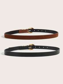 2条/1条波西米亚风金属铆钉圆形西式黑色腰带，Y2K风格，适合搭配牛仔裤、连衣裙、西装，日常穿着，也适合派对、街头风、返校季、送朋友的礼物、圣诞节和新年配饰。 - 戒圈腰帶 - 查看 3