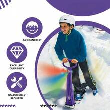 Winter Fun Ski Skate, Foldable Snow Scooter, Ski Skooter, Snow Sled, And Snowboard With U2013 Multi - Purpose Portable Sandboard, Snow Skate, And/ Sled All Ages - Purple - View 3