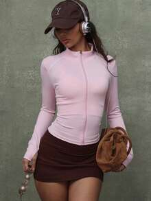 PinkTip 女士紧身塑形运动外套 - 适合户外、健身房和瑜伽拉伸 - 粉色 - 查看 1