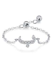 1 pièce Bague réglable minimaliste en lettre arabe en argent sterling 925, cadeau élégant pour les femmes pour le mariage, l'anniversaire, la fête des mères - Argent - Voir 13